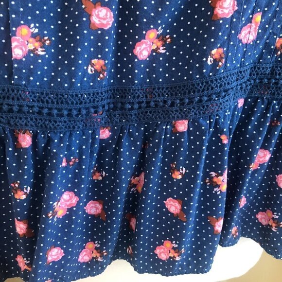 Matilda Jane Prairie Peplum Floral Top Long Sleeve Medium - Picture 6 of 7